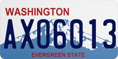 WA license plate AXO6013