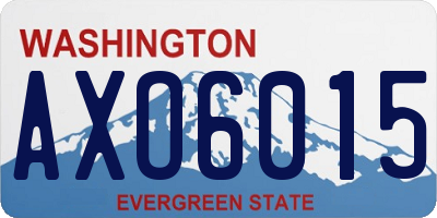 WA license plate AXO6015