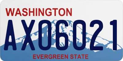 WA license plate AXO6021