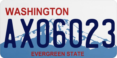 WA license plate AXO6023