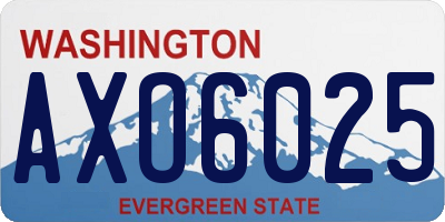 WA license plate AXO6025