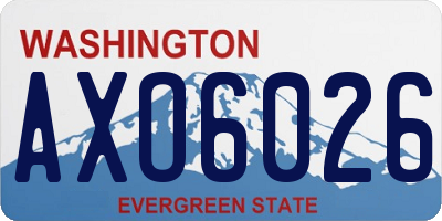 WA license plate AXO6026
