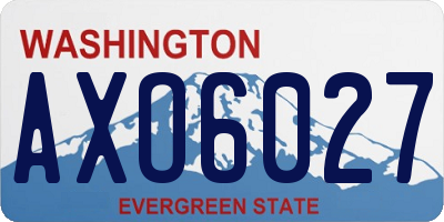 WA license plate AXO6027