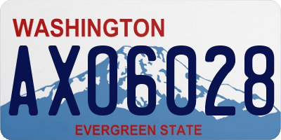 WA license plate AXO6028