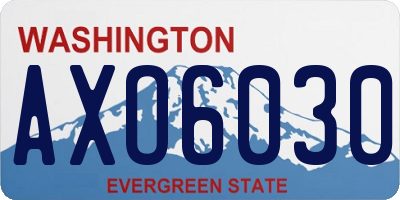 WA license plate AXO6030