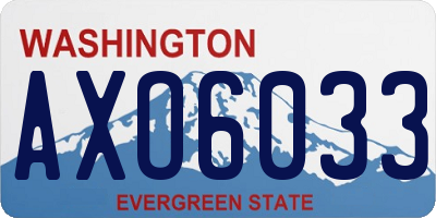WA license plate AXO6033