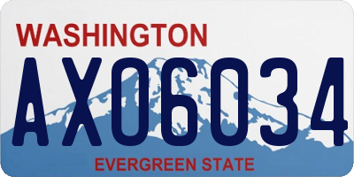 WA license plate AXO6034