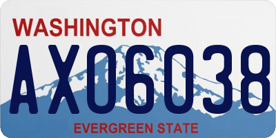 WA license plate AXO6038