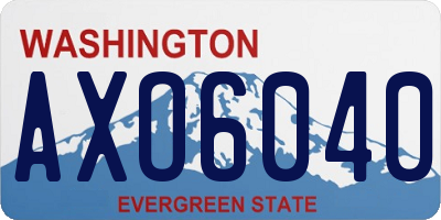 WA license plate AXO6040