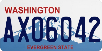 WA license plate AXO6042