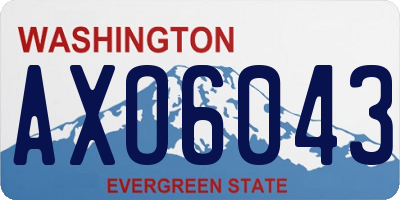 WA license plate AXO6043