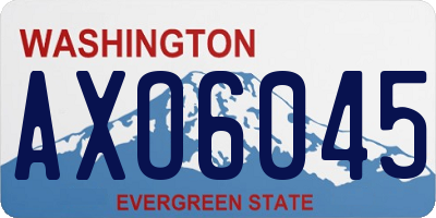 WA license plate AXO6045