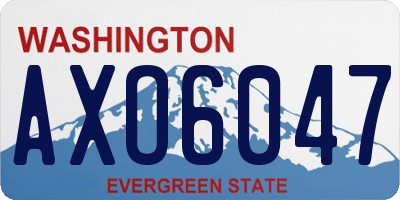 WA license plate AXO6047
