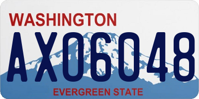 WA license plate AXO6048