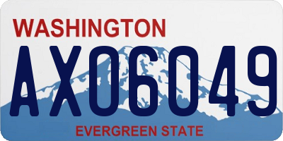 WA license plate AXO6049