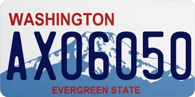 WA license plate AXO6050