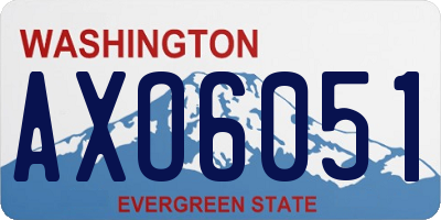 WA license plate AXO6051
