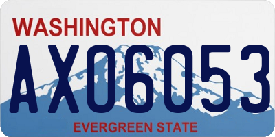 WA license plate AXO6053