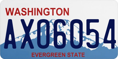WA license plate AXO6054