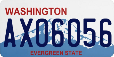 WA license plate AXO6056