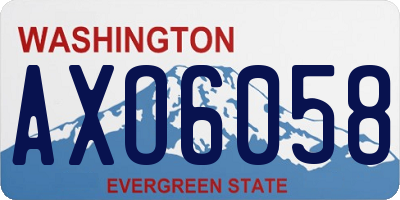 WA license plate AXO6058