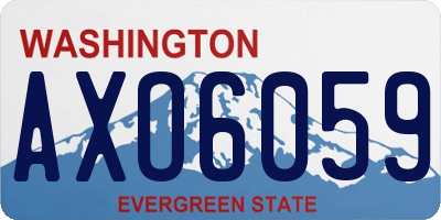 WA license plate AXO6059