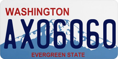 WA license plate AXO6060