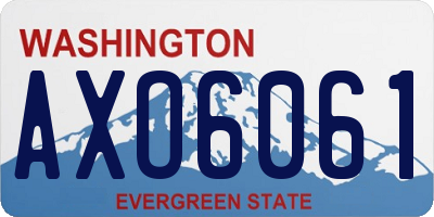WA license plate AXO6061