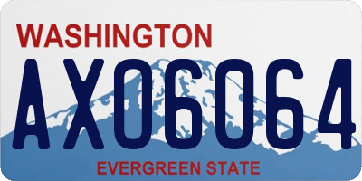 WA license plate AXO6064