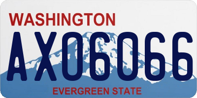 WA license plate AXO6066
