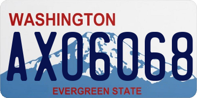 WA license plate AXO6068