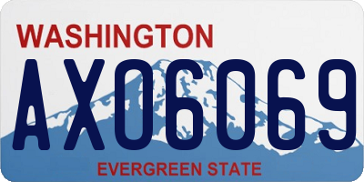WA license plate AXO6069