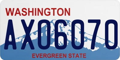 WA license plate AXO6070