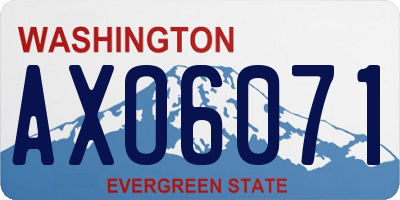 WA license plate AXO6071
