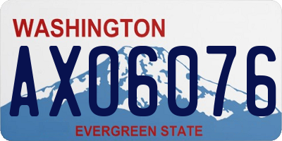WA license plate AXO6076