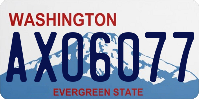 WA license plate AXO6077