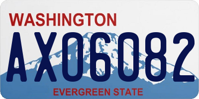 WA license plate AXO6082