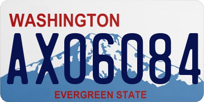 WA license plate AXO6084