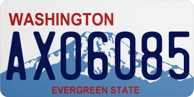 WA license plate AXO6085