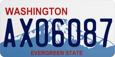 WA license plate AXO6087