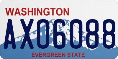WA license plate AXO6088