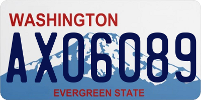 WA license plate AXO6089