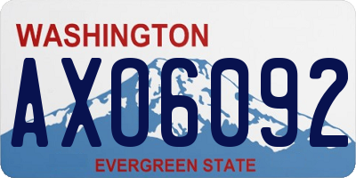WA license plate AXO6092