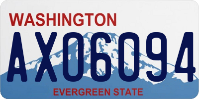 WA license plate AXO6094