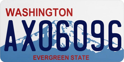 WA license plate AXO6096