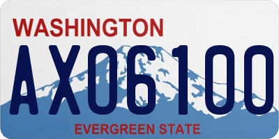 WA license plate AXO6100