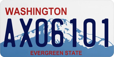 WA license plate AXO6101