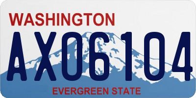 WA license plate AXO6104