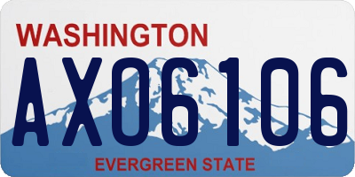 WA license plate AXO6106