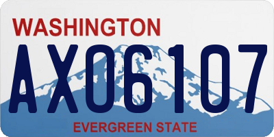 WA license plate AXO6107